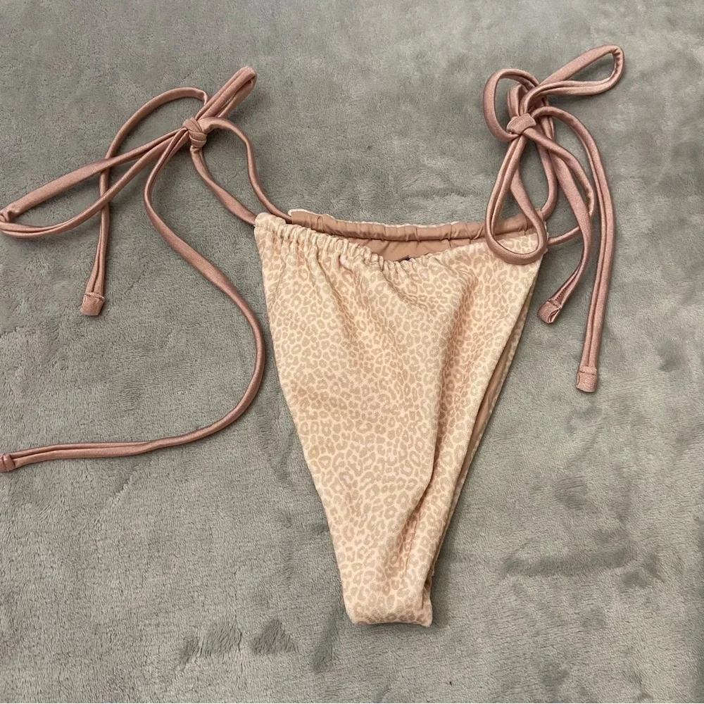 New! Frankie’s Bikinis Coco Cheetah Tia Terry String Bikini Bottom 10753